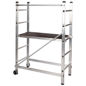Échafaudage de bricolage en aluminium 3 hauteurs de travail Assemblage sans outil simplifié