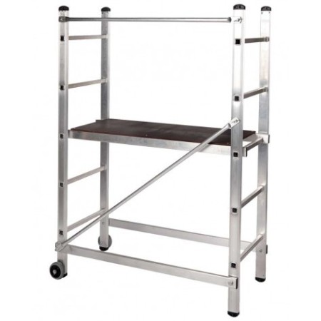 Échafaudage de bricolage en aluminium 3 hauteurs de travail Assemblage sans outil simplifié
