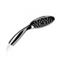 Douche miroir chromée d’un diamètre de 12 cm. Jet réglable, ayant 3 types différents.