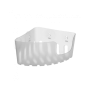 Panier d’angle Glace standard. L’installation peut se faire soit par perçage du mur, soit par ventouses. Ne supporte que 2 kg.