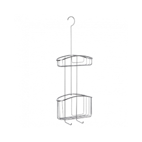 Panier de support de douche avec deux compartiments.