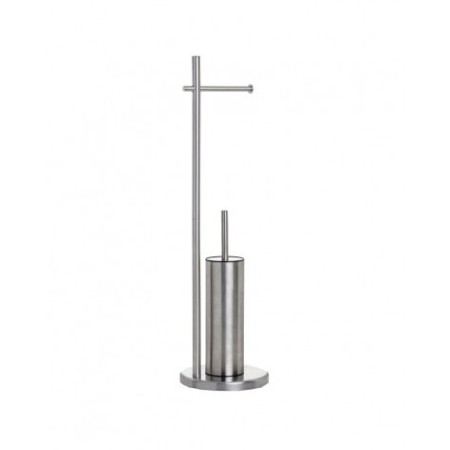 PORTE-BROSSE DE TOILETTE AVEC PORTE-ROULEAU EN ACIER INOXYDABLE MAT