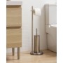 PORTE-BROSSE DE TOILETTE AVEC PORTE-ROULEAU EN ACIER INOXYDABLE MAT
