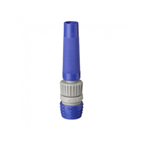 Gicleur d'arrosage avec connexion pour tuyaux de ½" (12,5 mm) et ?" (15 mm). Débit ajustable.