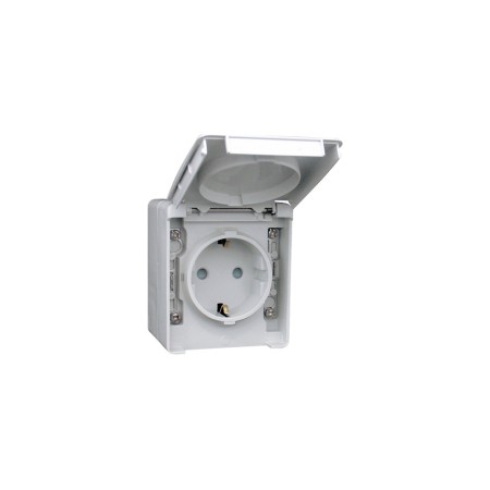 SORTIE EFAPEL SCHUKO AVEC OBTURATEUR GRIS
