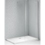 Panneau chromé fixe de dimensions 100x195 cm, verre de 8 mm et protection anti-calcaire.