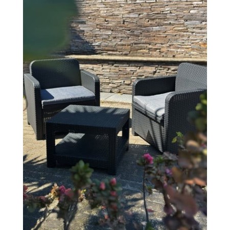 Ensemble de relaxation de jardin en anthracite d’IGAP.