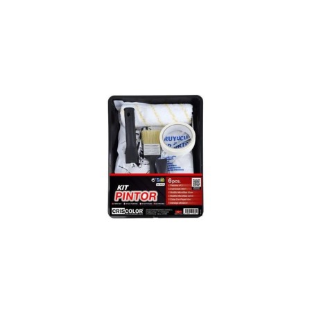 KIT DE PEINTURE (PLATEAU+ROULEAU+PATULE+COUVERTURE+Ruban)