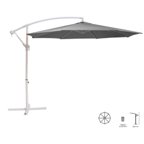 PARASOL OCTOGONAL ALUMINIUM GRIS 250*300CM