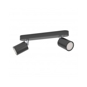 Plafonnier Eglo Reciso-E 74007, de 30 cm de diamètre, idéal pour l’intérieur. De couleur noire, avec un cadre en acier