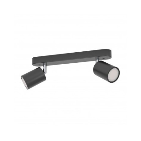 Plafonnier Eglo Reciso-E 74007, de 30 cm de diamètre, idéal pour l’intérieur. De couleur noire, avec un cadre en acier
