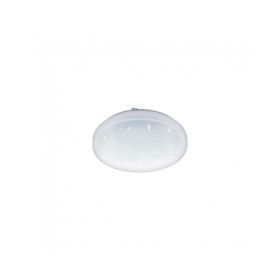 Plafonnier FRANIA-S en acier et fini avec du plastique effet cristal blanc.